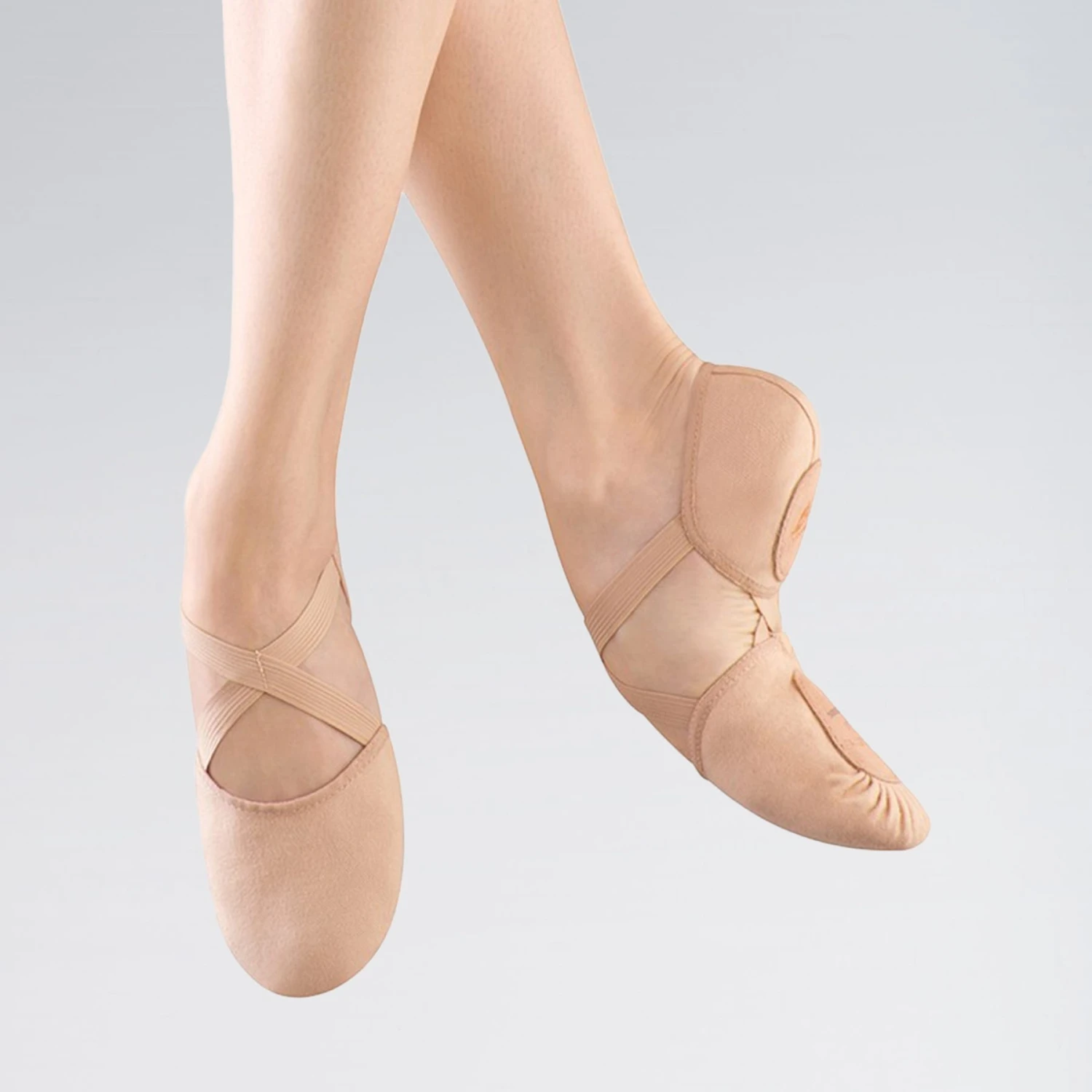 Bloch « Elastosplit X » Demi-Pointes Roses En Toile