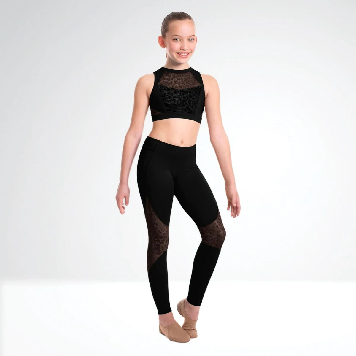 Bloch Asher Printed Mesh Full Length Leggings