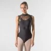 Ballet Rosa Berenice Sleeveless High Neck Leotard With Lace Panel