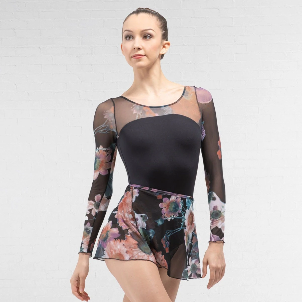 Ballet Rosa Serene Scoop Back Leotard With Floral Printed Long Sleeve – Image 5