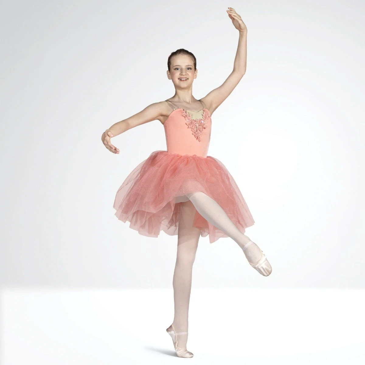 1st Position Tutu En Filet Scintillant à Appliques à Fleurs Et Paillettes – Image 2