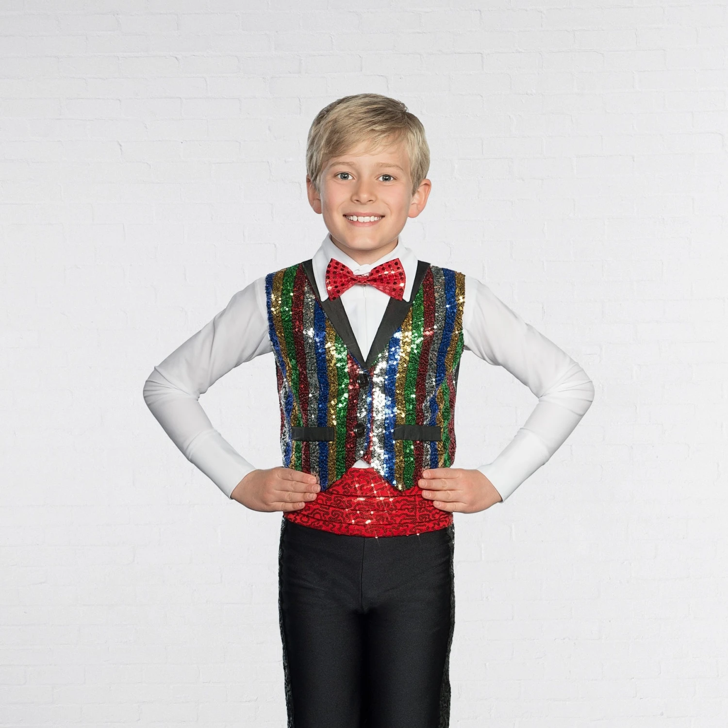 1st Position Sequin Multi Stripe Waist Coat â Image 2