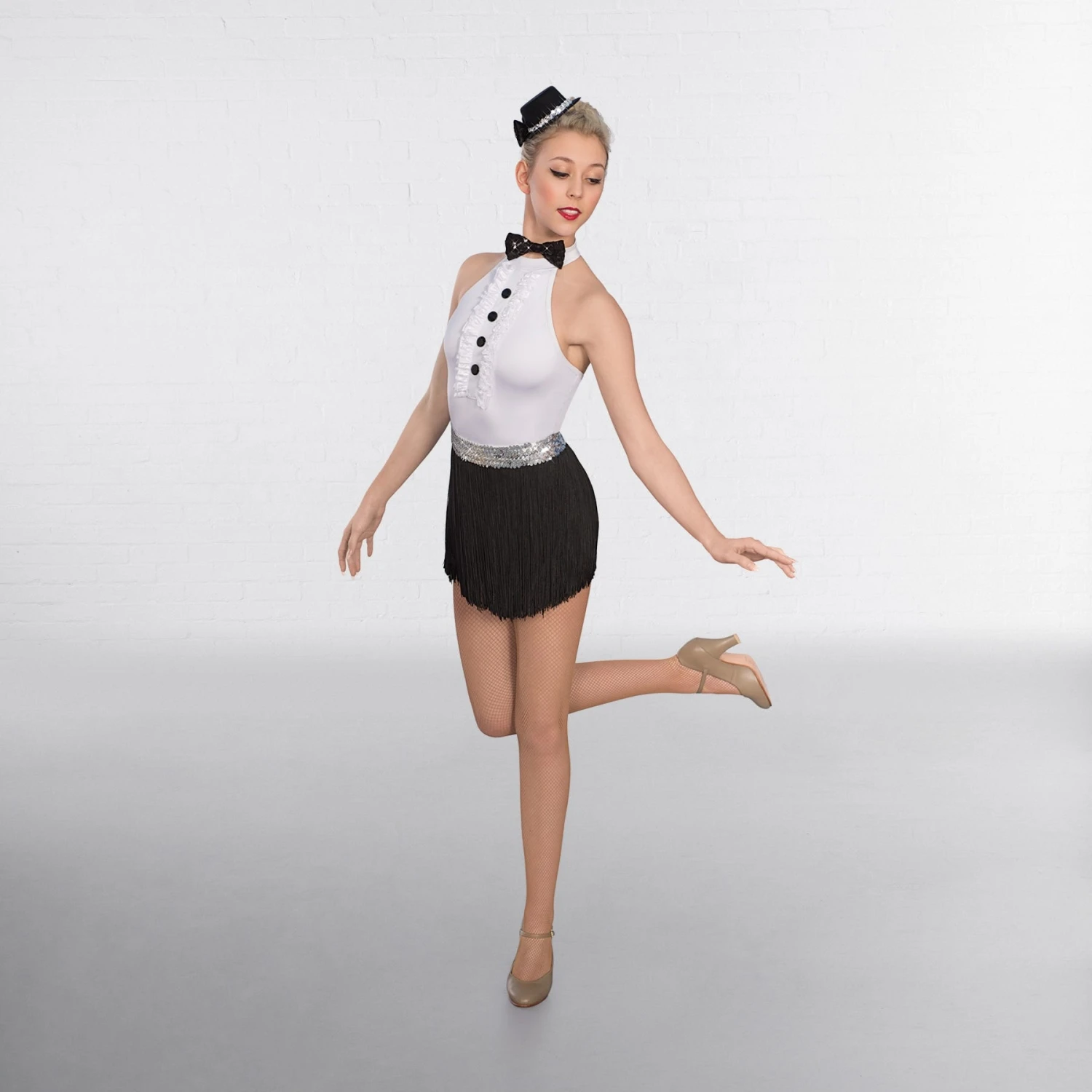 1st Position Justaucorps Froncé Avec Boutons Et Noeud Papillon Intégré – Image 3