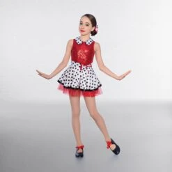 1st Position Robe Pailleté à Pois Avec Col à Pois