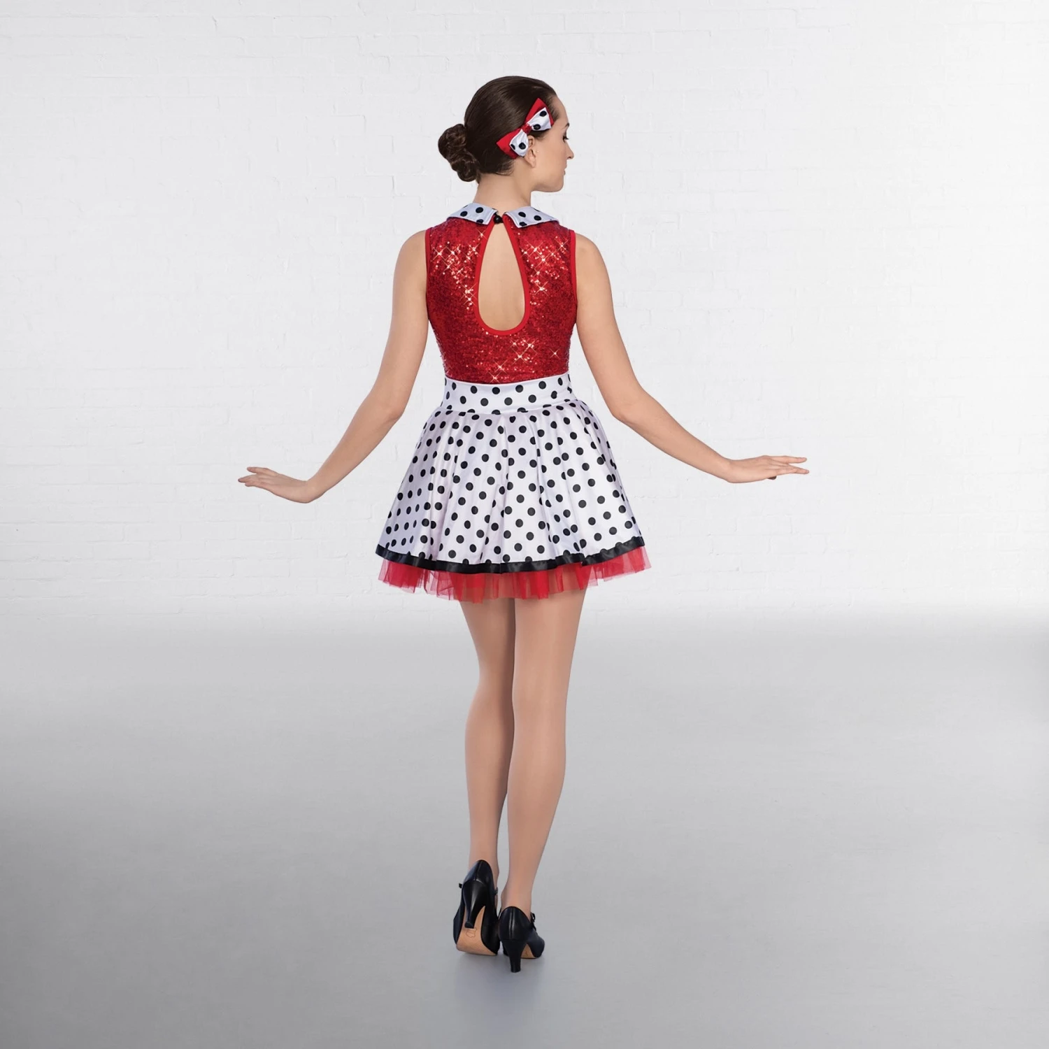 1st Position Robe Pailleté à Pois Avec Col à Pois – Image 2