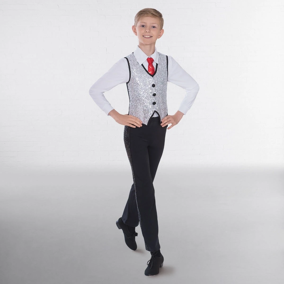 1st Position Gilet Argenté à Paillettes – Image 3