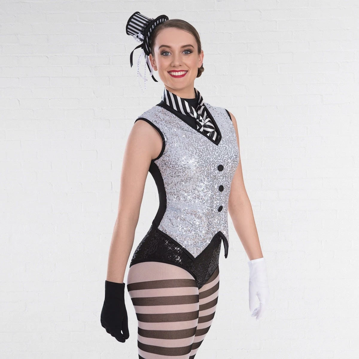 1st Position Gilet Argenté à Paillettes – Image 2