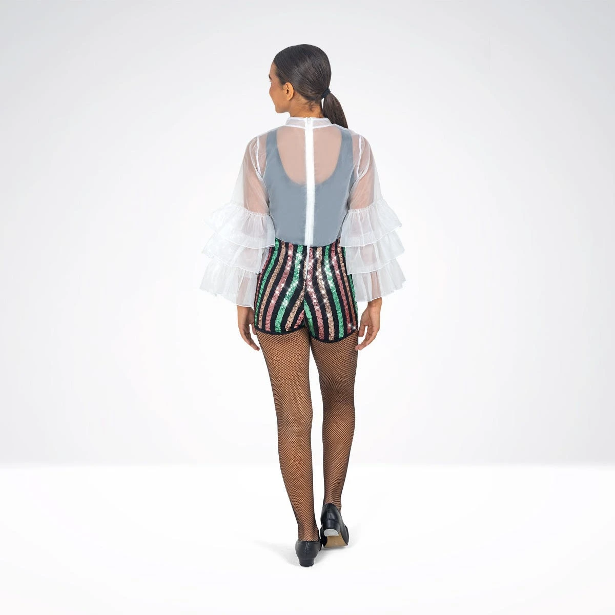 1st Position Biketard à Paillettes Avec Manches à Volants Organza – Image 2