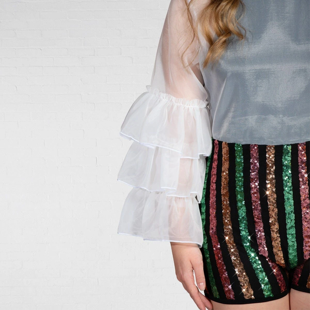 1st Position Biketard à Paillettes Avec Manches à Volants Organza – Image 8