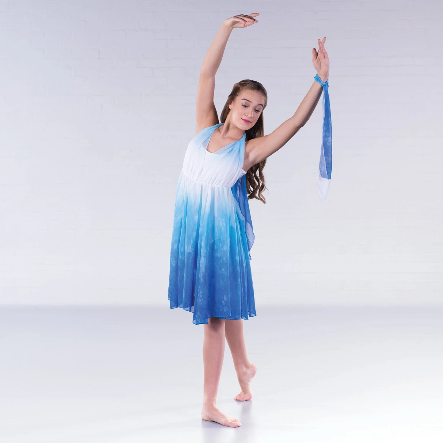 1st Position Robe Lyrique Blanche/Bleue – Image 2