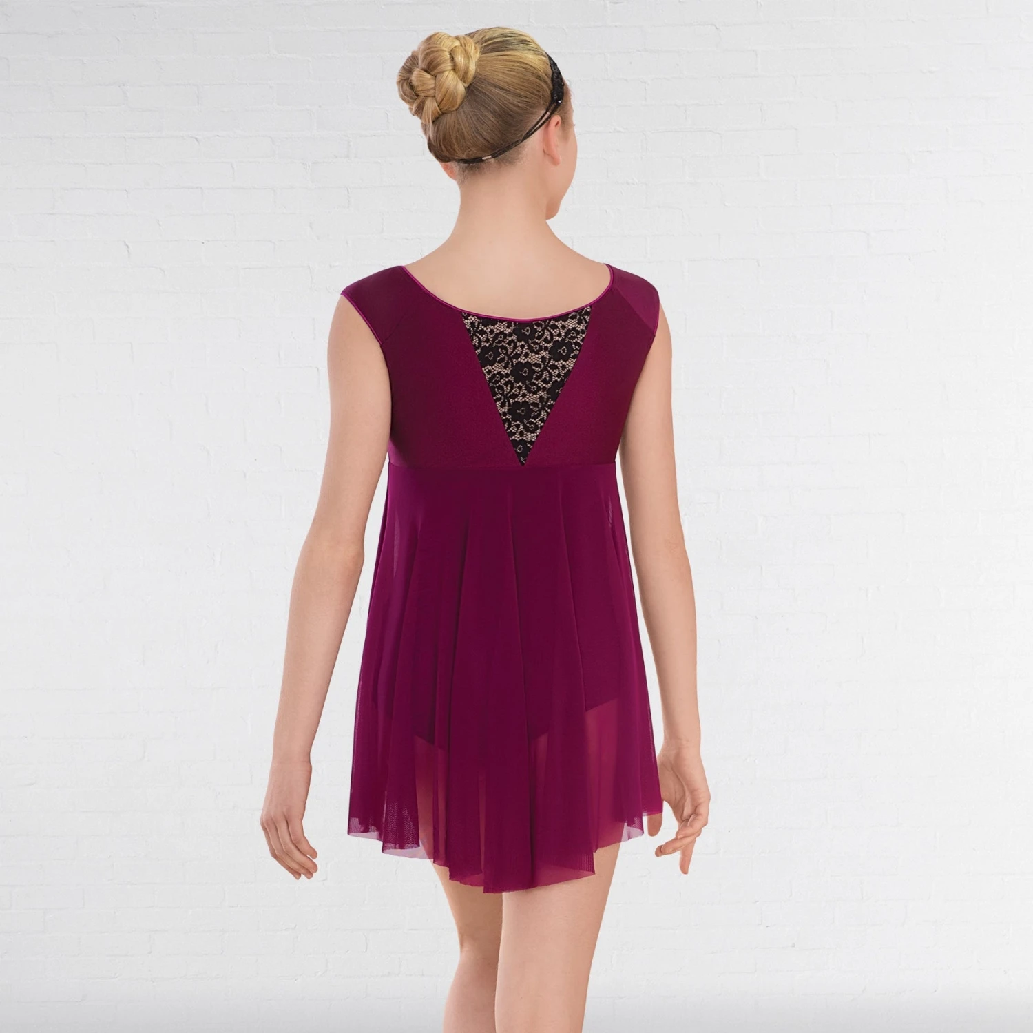 1st Position Robe Lyrique Prune Avec Empiècements En Dentelle – Image 2