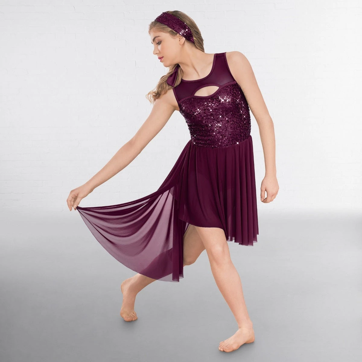 1st Position Robe Lyrique à Paillettes Avec Jupe Enveloppante