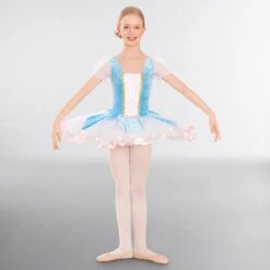 1st Position Tutu Avec Corsage Bleu Floral Et Ruban