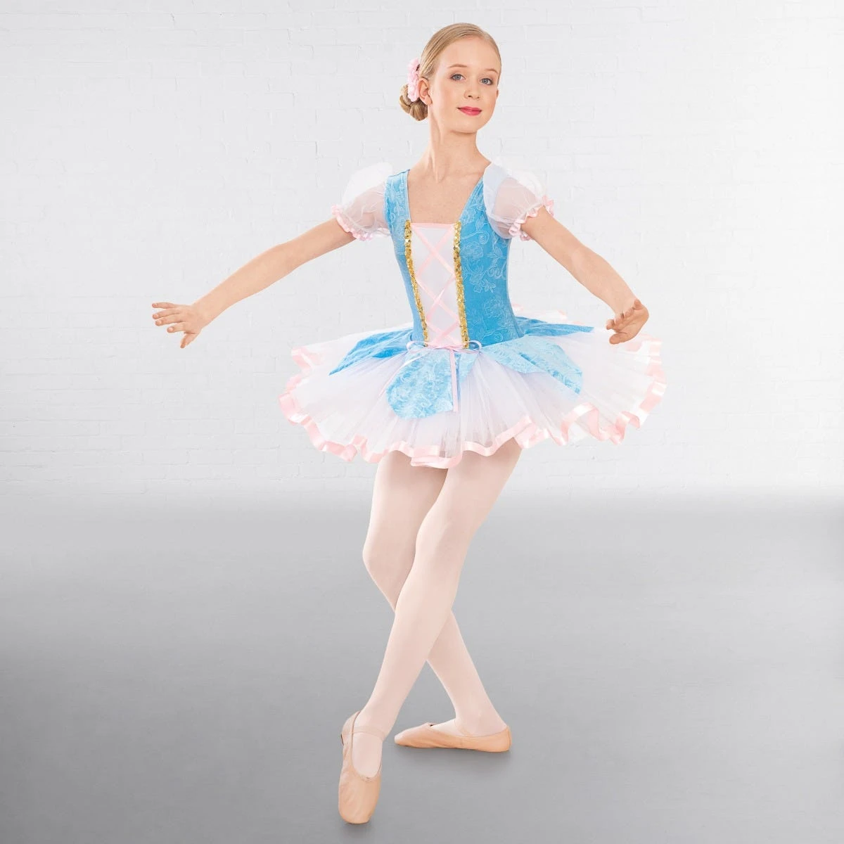 1st Position Tutu Avec Corsage Bleu Floral Et Ruban â Image 2