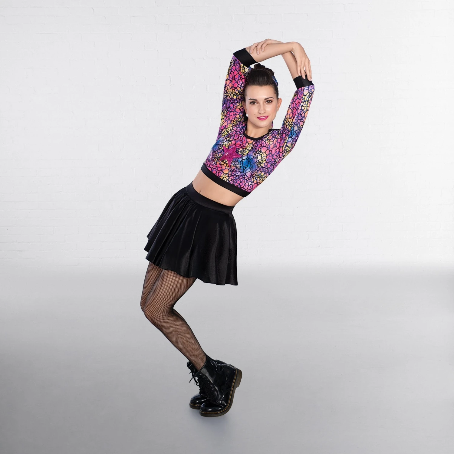 1st Position Haut Multicolor Ouvert Sur Les Bras + Jupe 2 Pièces