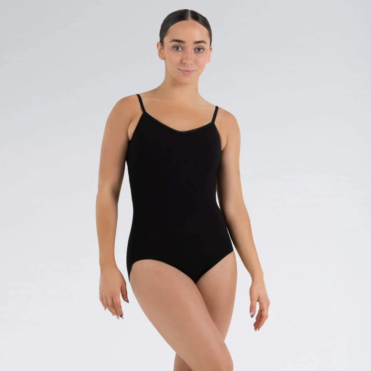 Capezio Justaucorps Noir à Fines Bretelles Et Encolure En V