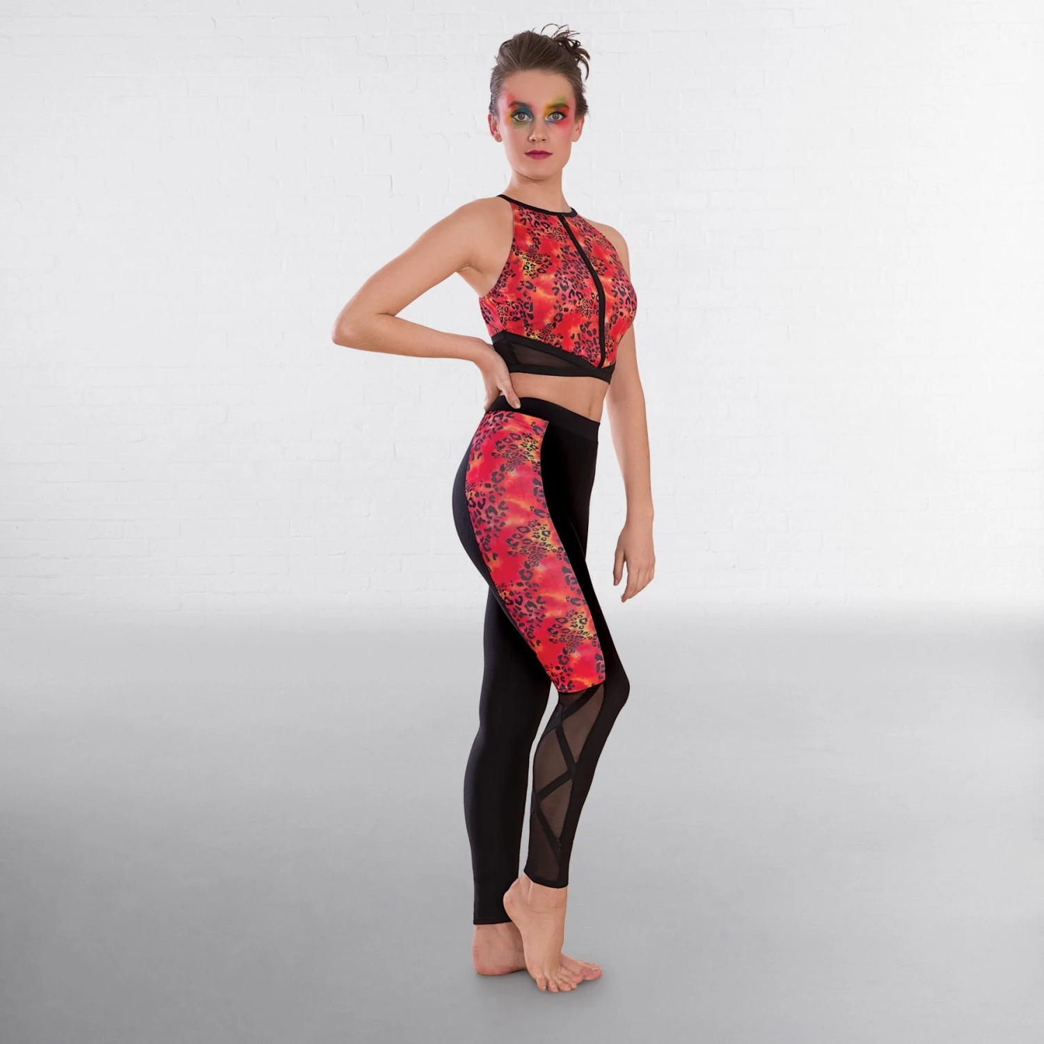 1st Position Haut Court Et Leggings Imprimés Leopard