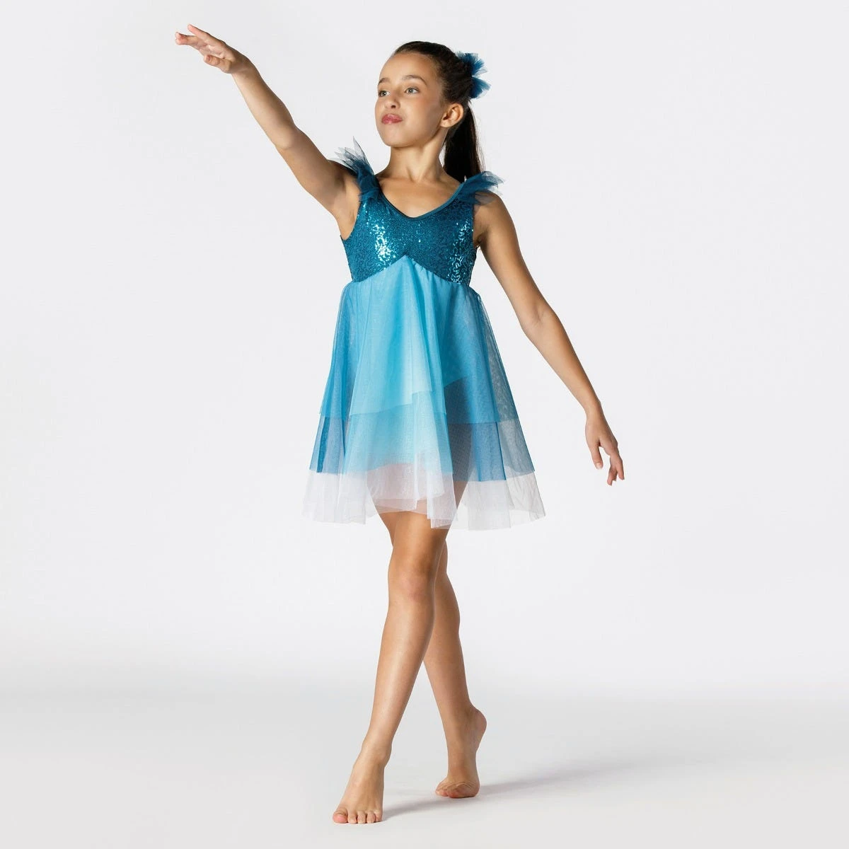 1st Position Sequinned Ombré Frill Dress – Image 4