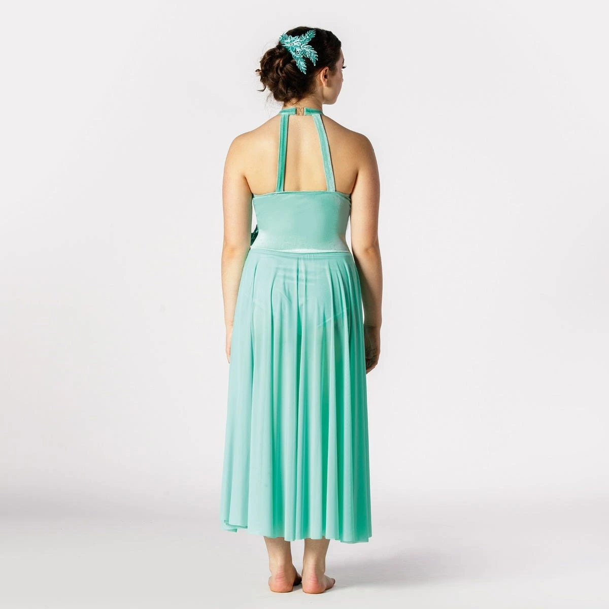 1st Position Longue Robe En Velours Avec Applique â Image 2