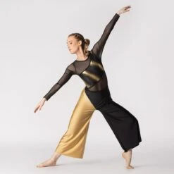 1st Position Combinaison à Empiècements Diagonaux Avec Manches Et Dos En Maille