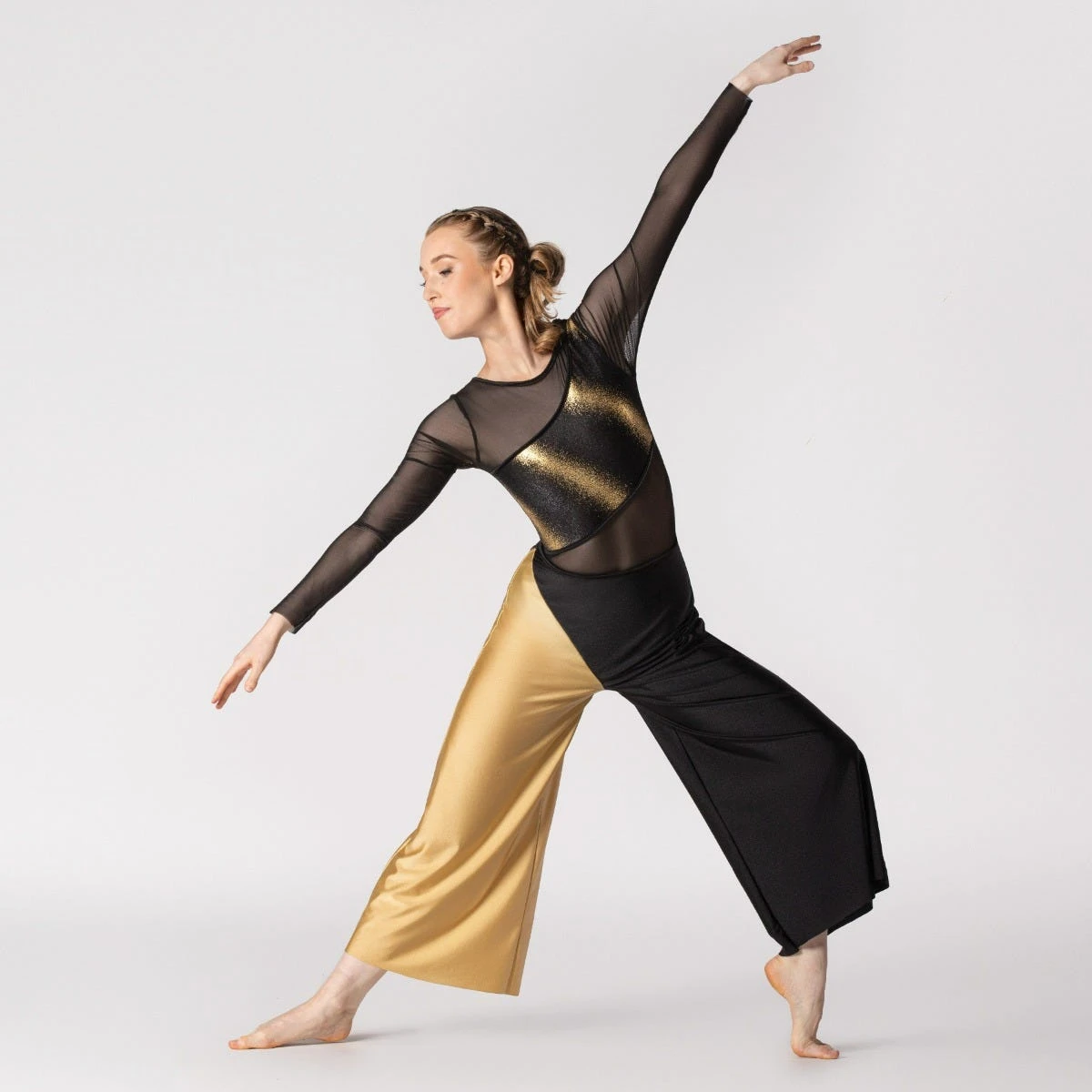 1st Position Combinaison à Empiècements Diagonaux Avec Manches Et Dos En Maille