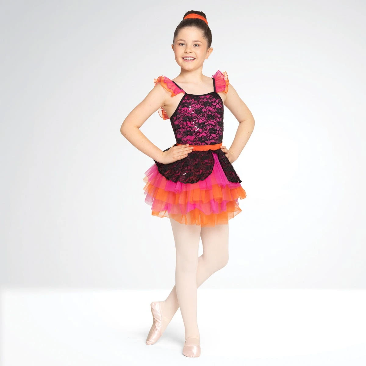 1st Position Robe Péplum En Dentelle Multicouche