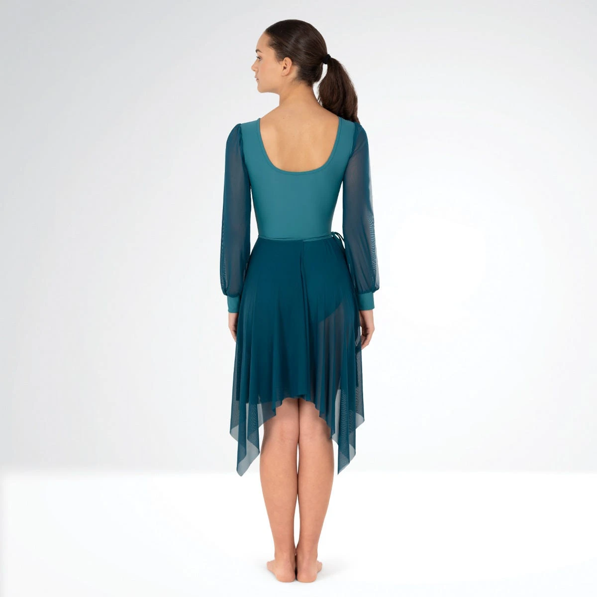 1st Position Justaucorps à Paillettes à Manches Longues Fendues Avec Jupe Portefeuille Séparée – Image 3