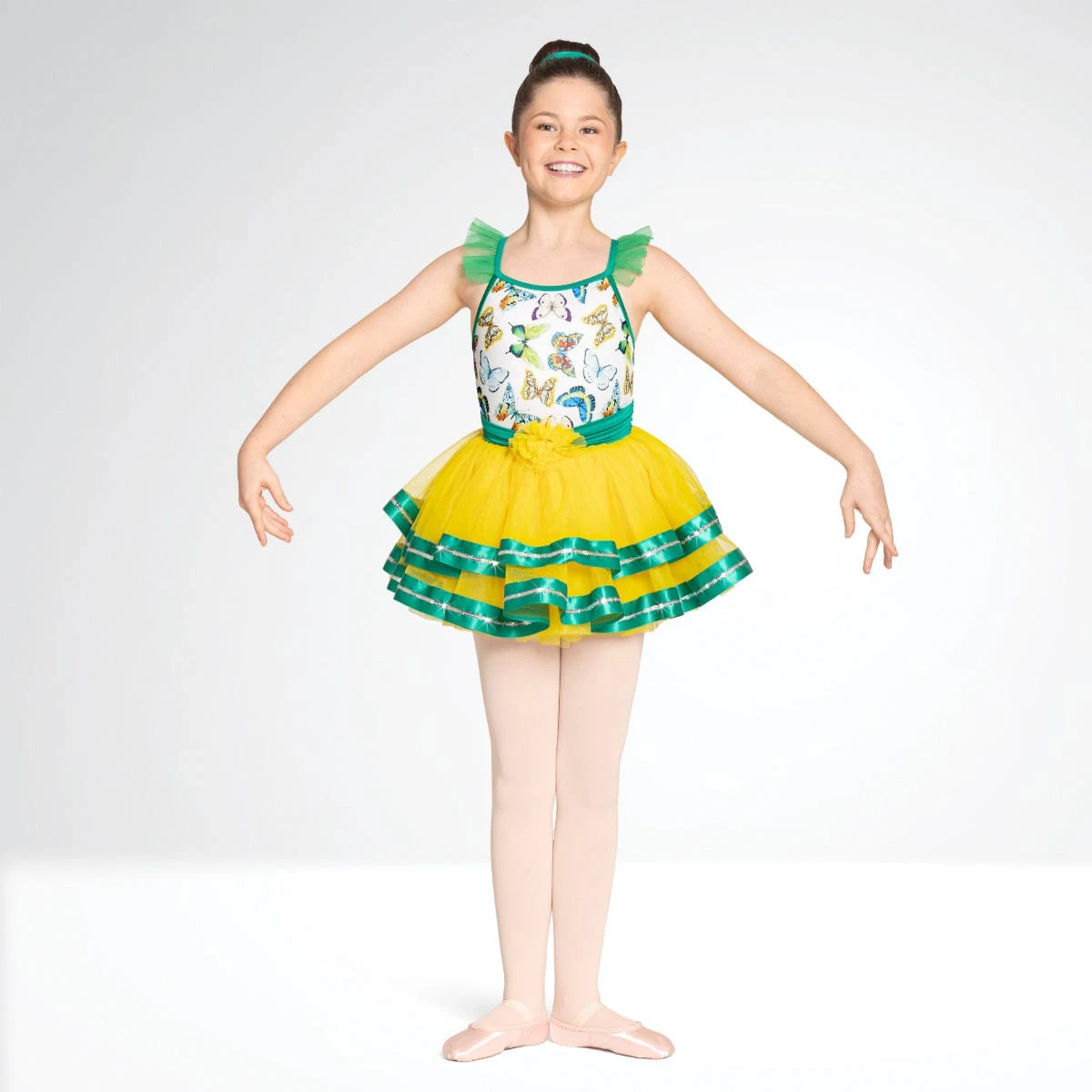 1st Position Robe Imprimée Papillon Avec Garniture De Ruban – Image 2