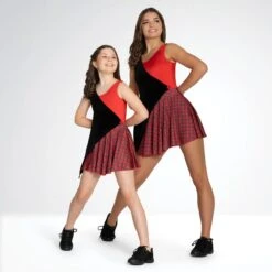 1st Position - Justaucorps Asymétrique Avec Jupe Demi-Cercle Contrastée