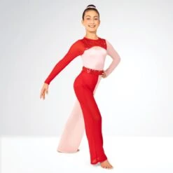 1st Position Justaucorps à Manches Longues Coupé En Coupe Avec Pantalon En Maille Séparée