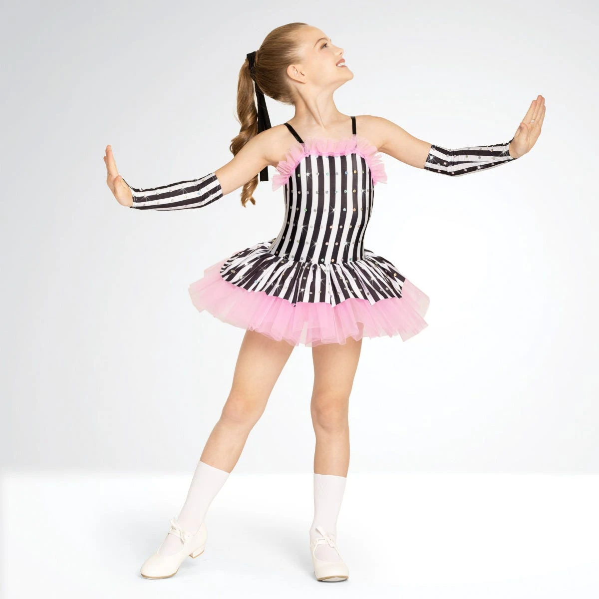 1st Position Robe De Danse Classique Rayée Avec Manches Séparées – Image 2