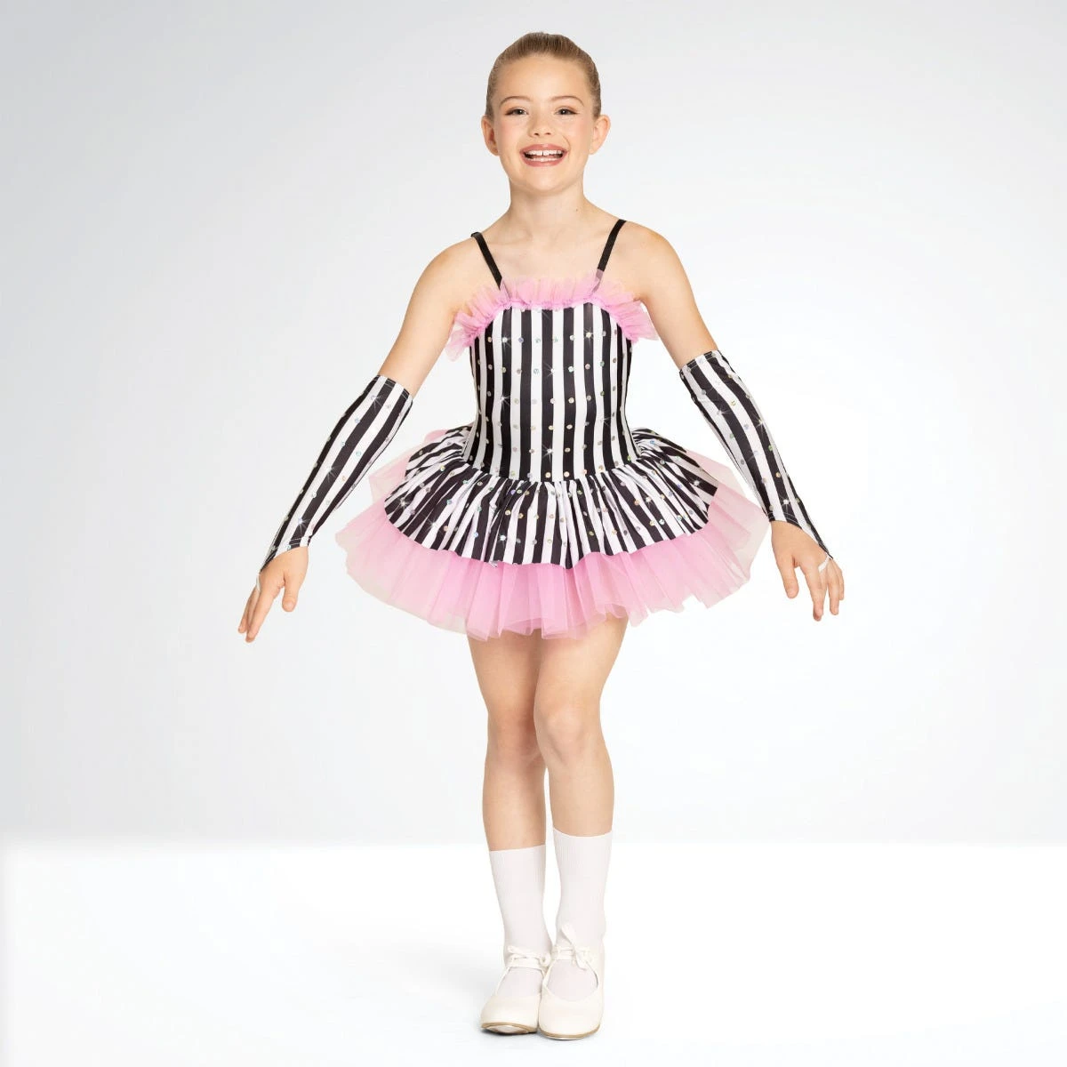 1st Position Robe De Danse Classique Rayée Avec Manches Séparées