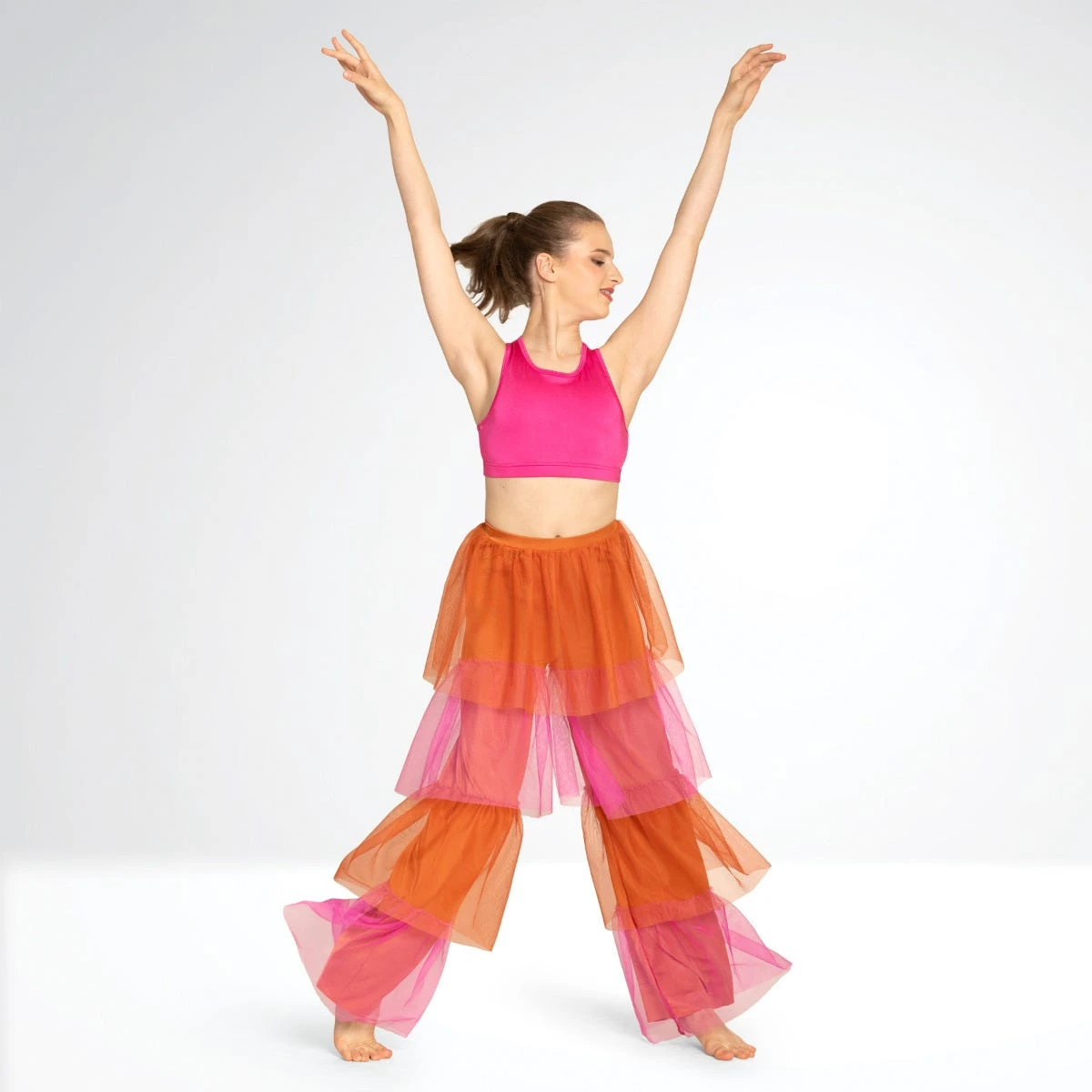 1st Position Crop Top Racerback Avec Pantalon En Maille Superposée – Image 4