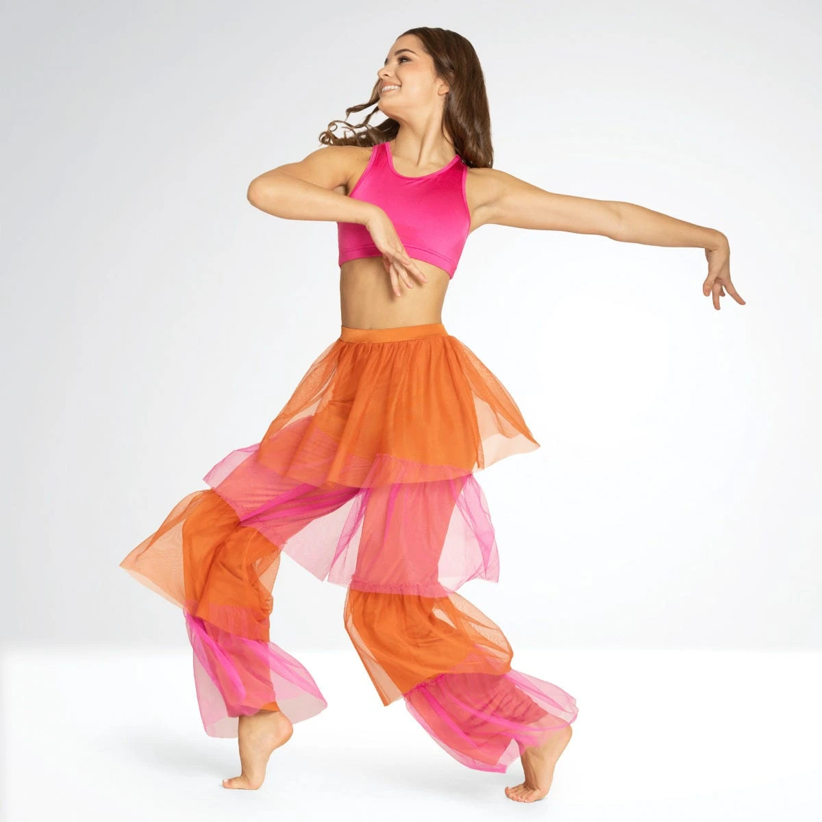 1st Position Crop Top Racerback Avec Pantalon En Maille Superposée – Image 3