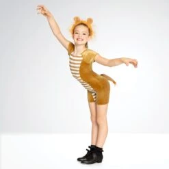 1st Position Biketard Unisexe En Velours Avec Panneau Central Rayé