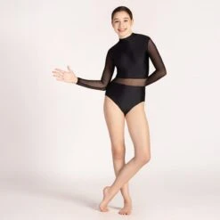 1st Position Justaucorps Manches Longues Avec EmpiÚcement Résille à La Taille