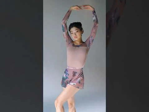 Ballet Rosa Serene Scoop Back Leotard With Floral Printed Long Sleeve – Image 13