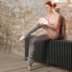 Intermezzo Guêtres Tricotées Rose Et Gris