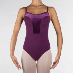 Intermezzo Velour Panelled Camisole Leotard
