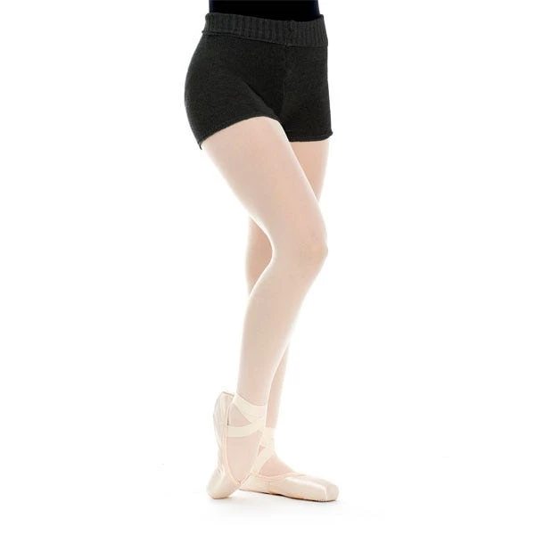 Intermezzo Shorts Noirs à Taille Repliée En Tricot Fin