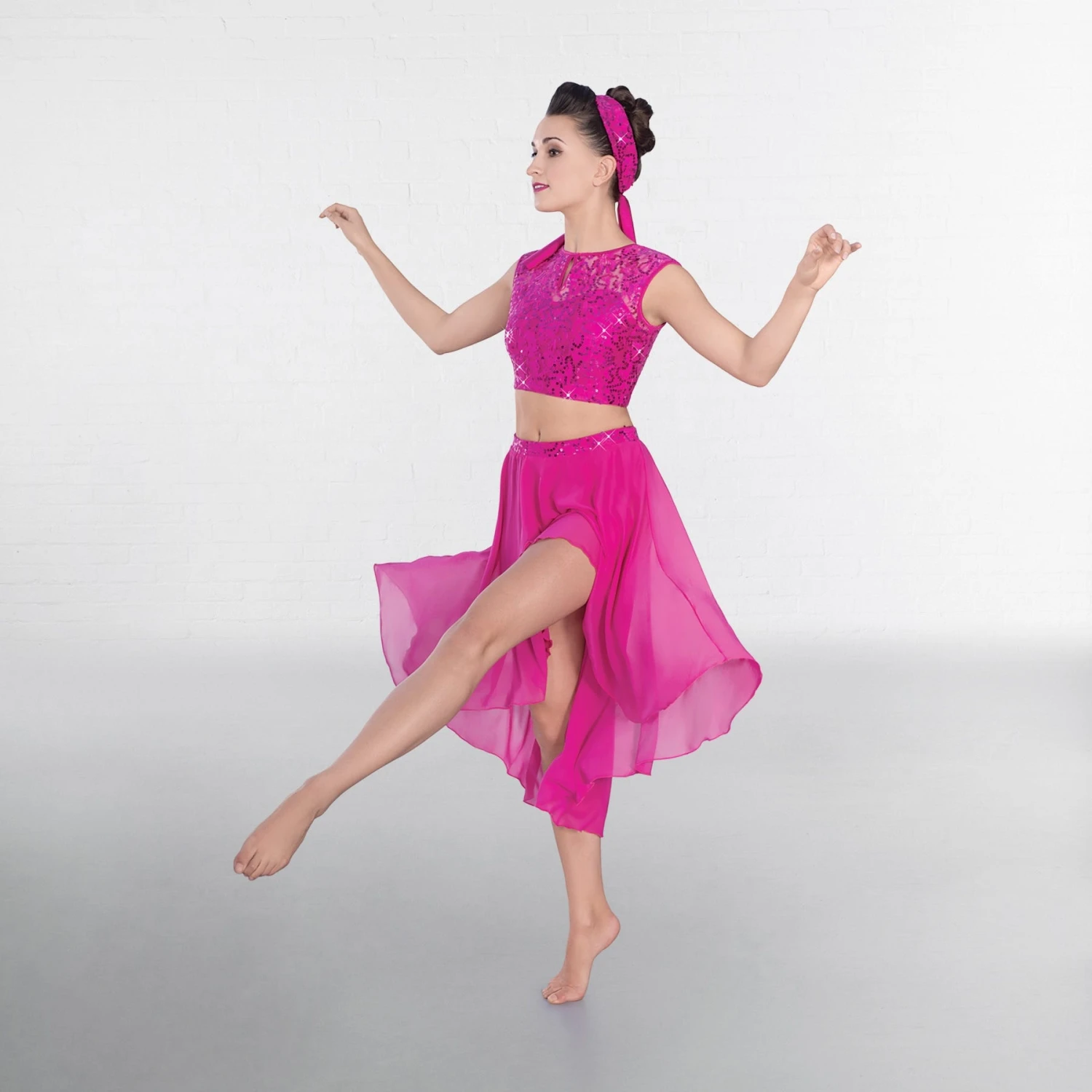 1st Position Robe Lyrique 2 Pièces Haut Court En Dentelle Et Jupe En Voile – Image 6