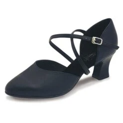 Roch Valley Anceta Ladies Ballroom Leather Shoe With X-Straps Upper 2.2 Inch Social Heel