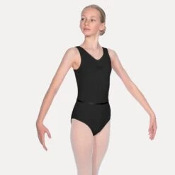 Roch Valley Sleeveless Leotard With Gathered Bustline And Belt